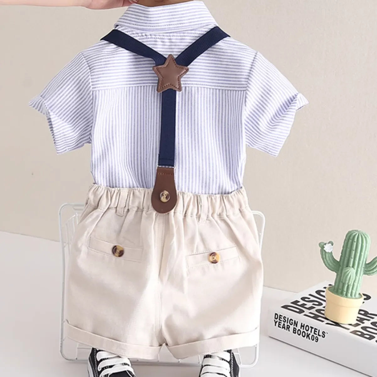 Classic Boys' Bowtie Suspender Shorts Outfit (1β5 Years)